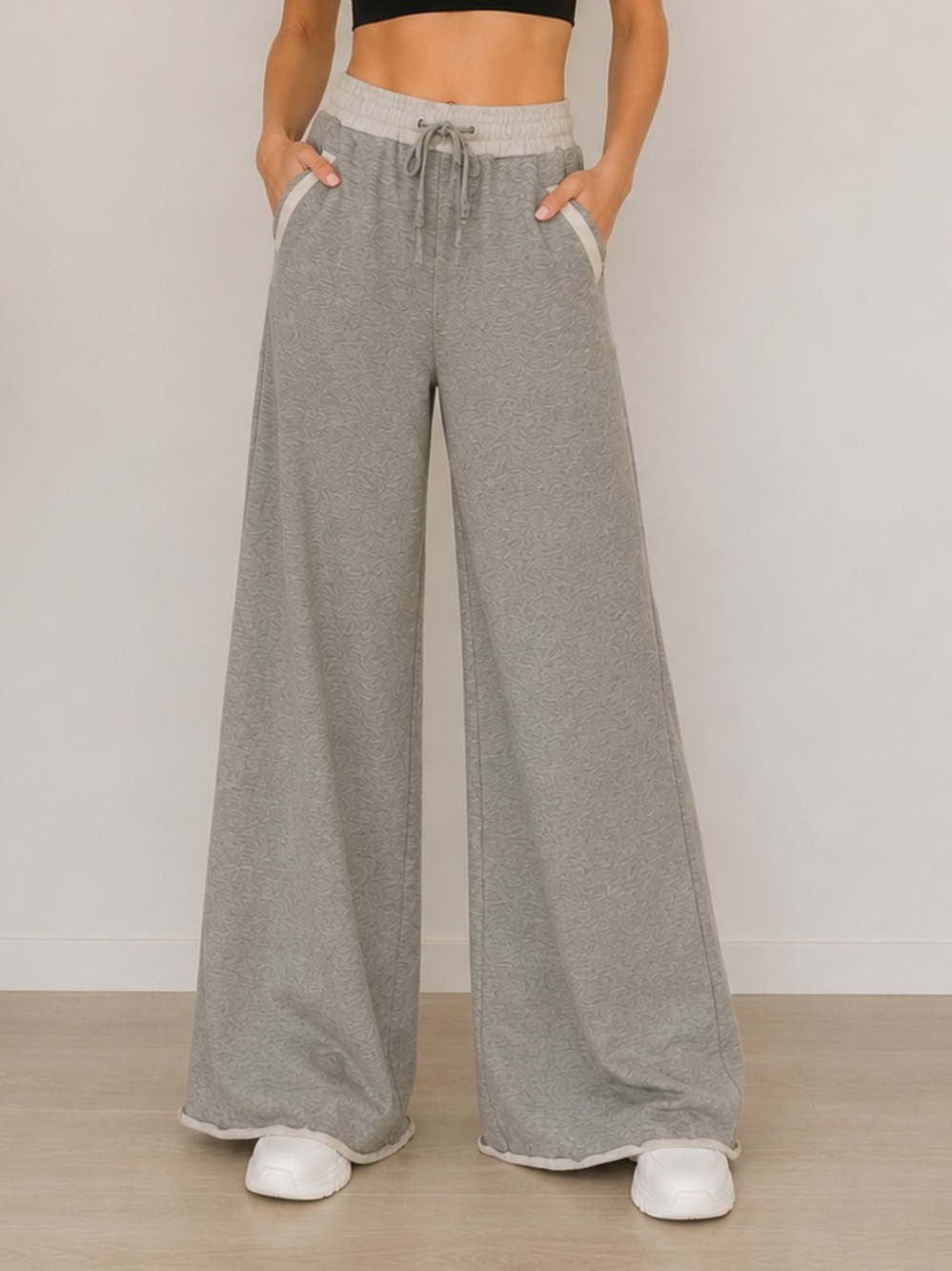 Free People Intimately Wide Leg Lounge Pants – In Heather Grey Size Medium $108